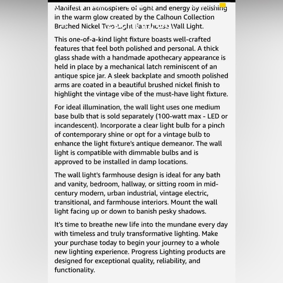 BRUSHED NICKEL WALL SCONCE - Picture 9 of 10